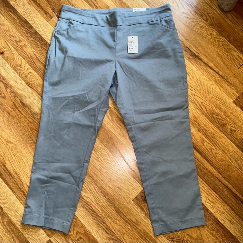 Women’s Plus, Croft & Barrow pastel straight leg, mid rise stretch pants NWT